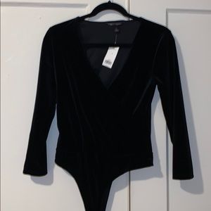 Banana Republic Black Suede Bodysuit